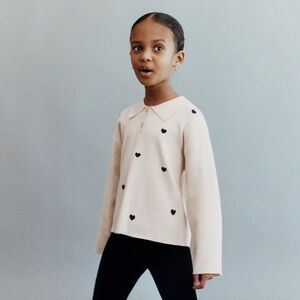 ZARA HEART KNIT POLO SHIRT